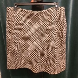 Nautica Wool Blend Skirt Cream And Black Size 10